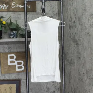 NWT Ultra Flirt Juniors Sleeveless Cowl-Neck Knit Top White S thumbnail 3