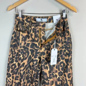 Flying Angel Wide Leg High Waist Pants Womens 1 / 25 Brown Leopard Print New NWT thumbnail 3