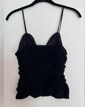 URBAN OUTFITTERS Ruched Sexy Black Tank Top. Women’s Size Medium. Like New! thumbnail 3