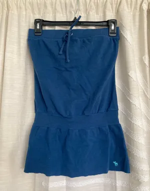 Abercrombie Vintage Blue Strapless Mini Dress thumbnail 1