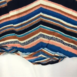 DR2 Navy Blue Colorful Chevron Short Sleeve Mini Dress‎ XS thumbnail 4