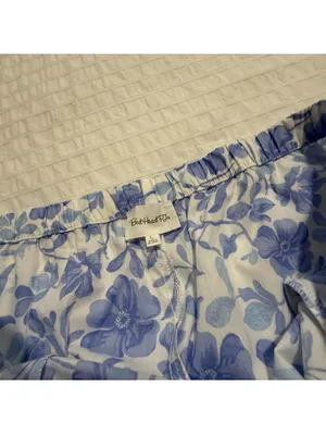 BedHead PJS Pajamas Blue Floral Print White Cotton Pants & Shirt Set NWT Large thumbnail 10