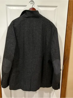 Claiborne Dark Charcoal Wool Pea Coat Gray Size XXL thumbnail 5