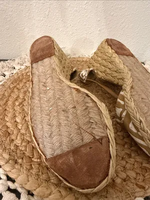 Lauren‎ Ralph Lauren Tan White Batik Print Espadrille Wedge Sandals Size 6.5 thumbnail 11
