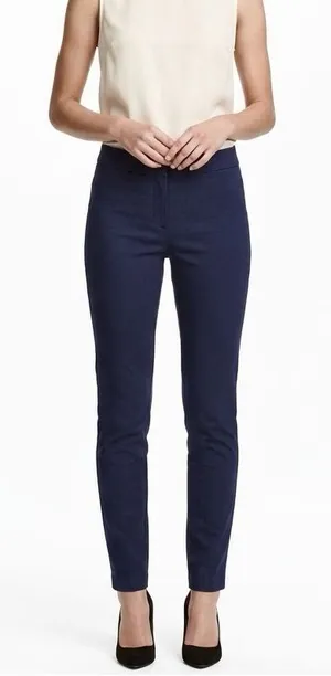 H&M Women’s Navy High Rise Side Zip Stretch Skinny Ankle Pants size 6 thumbnail 1