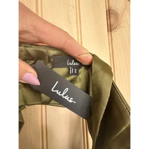 NWT Lulus Unmatched Elegance Olive Satin Sleeveless Midi Dress Cocktail Party XS thumbnail 7