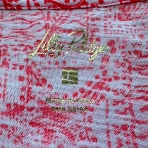 Lilly Pulitzer Etta Top L Orange White Seaside Harbor Coastal Preppy Summer FLAW thumbnail 3