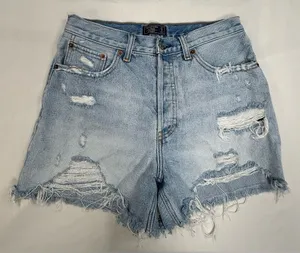Abercrombie & Fitch Light Wash Distressed Denim Shorts thumbnail 1