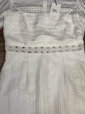 NWT Bardot Vivian Splice Ivory Lace Long Sleeve Bridal Dress US 8 M thumbnail 7