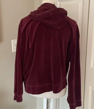 Coolest Vintage Purple Oversized Velour Zip Up Hoodie thumbnail 5