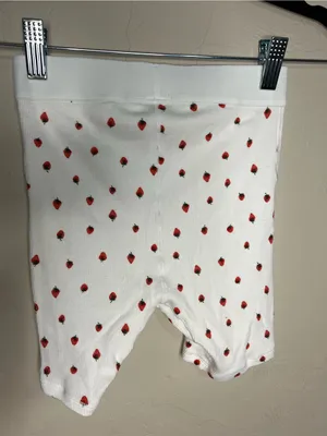 Skims Cotton Ribbed Snow Strawberry‎ Boxer Cozy Lounge Shorts thumbnail 8