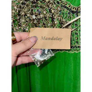 NWT Mandalay Dark Lime Green Beaded Embellished Mini Cocktail Party Dress Size 6 thumbnail 15