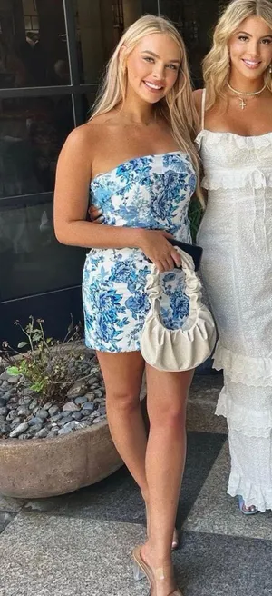 that’s so fetch blue floral mini dress thumbnail 3