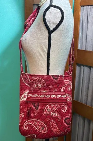 Vera Bradley Red Paisley Crossbody Bag thumbnail 1