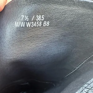 Black Leather Tall Wide Calf Riding Boots Low Block Heel Size 7.5 38.5 W3458 thumbnail 4