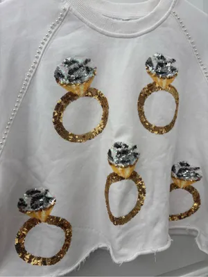 Queen of Sparkles ring sparkle sweatshirt top bling thumbnail 4