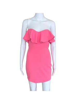 One and Only Collective Strapless Off the Shoulder Pink Mini Dress Size M NWT thumbnail 4