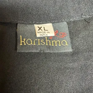 Karishma Maxi Length Overlay Crystal Buttons Sheer 3/4 Sleeves Black XL thumbnail 8