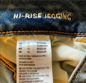American Eagle Outfitters High Rise Distressed Jeans - Light Blue thumbnail 4