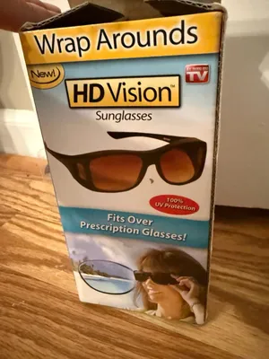 HD Vision Wrap Around Sunglasses Brown Black thumbnail 4
