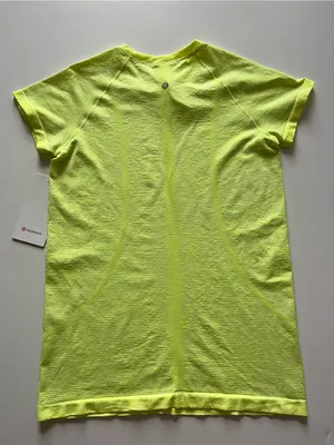 lululemon athletica NWT Swiftly Tech SS 2.0 Disorted Noise Neon Lemon Sorbet-10 thumbnail 2