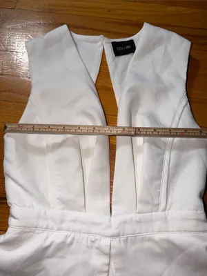 DO+BE Boohoo White Sleeveless Deep V-Neck Romper thumbnail 3