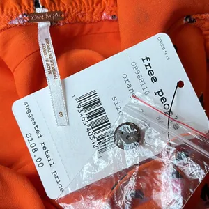 NWT Free People Orange Mini Dress with open back size S thumbnail 2
