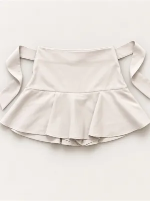 Zara Light Beige Tie-Waist Circle Skirt thumbnail 3