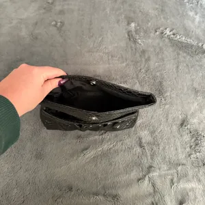Kate Spade Black faux crocodile skin clutch thumbnail 3