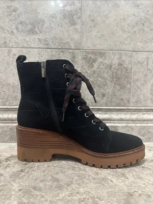 Vince Camuto Debsen Suede Lug Sole Boots Size 8.5 Euro 39 Black thumbnail 9
