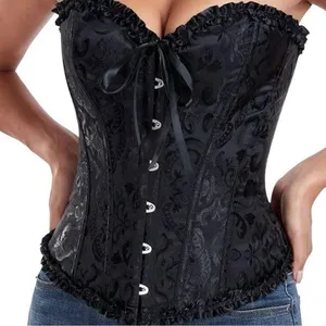 Women's Black Lace-Up Tight Body Shaper Corset thumbnail 4
