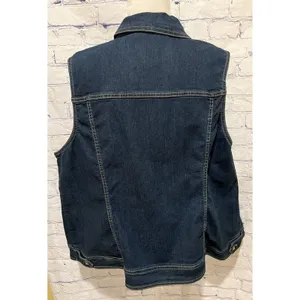 Woman's Avenue Denim Dark Navy Blue Vest Stretch Denim Vest Size 26/28 thumbnail 4