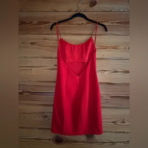 Hello Molly Red Bodycon Crepe Dress | Size M | Adjustable Straps thumbnail 2