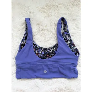 Lululemon Floral Scoop Neck Reversible Sports Bra 4 - Purple thumbnail 3