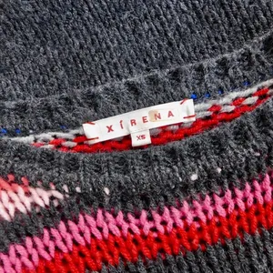 XIRENA Teton Aprés Ski Sweater Alpaca Gray Colorful Stripes Sporty Apres X-Small thumbnail 11