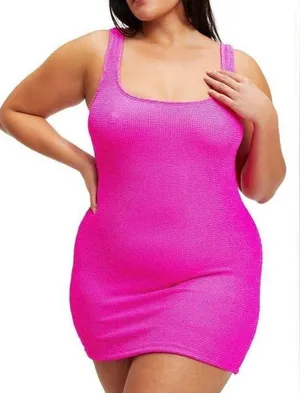 SKIMS Always Fits Pink Mini Dress /Good American thumbnail 4