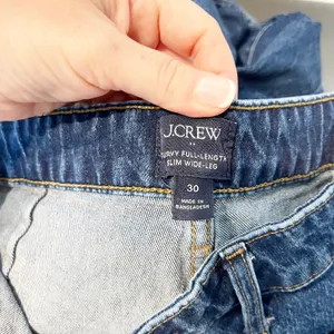 J. Crew Curvy Full Length Slim Wide Leg Jeans in All Day Stretch Blue 30 / 10 thumbnail 3