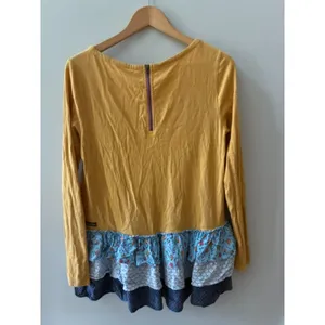 Matilda Jane Weekend Vibes Tunic Top M Mustard Yellow Tiered Ruffle Boho thumbnail 2
