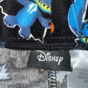 Disney Stitch Pajama Pants Womens Medium Lounge Jogger PJ Black Halloween thumbnail 4