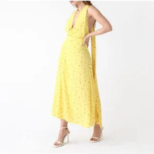 NWT Rumored Sirena Midi Wrap Dress Windswept Floral Halter Slit Womens Size S thumbnail 4