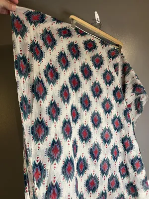 Aztec Southwestern Scarf Womens One Size Red Teal Geometric Lightweight Shawl thumbnail 4