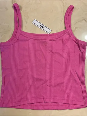 VICTORIA’S SECRET PINK Multi Rib Cami Square Neck Tank Top Pink Gossip XL thumbnail 4