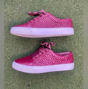 Tory Burch Marion Quilted Red Agate Leather Trainers Sneakers Size US 8.5 thumbnail 5