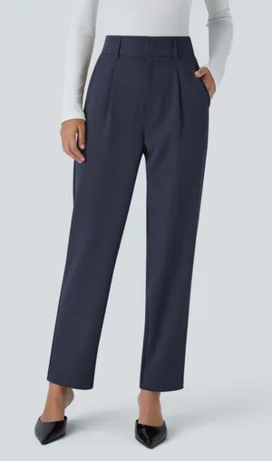 Halara High Waisted Pocket Solid Work Tapered Pants thumbnail 1