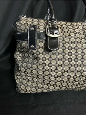 Nine West Women’s Large Black Geometric Tote Handbag thumbnail 4