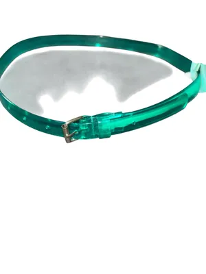 VTG Y2K Jelly Skinny Belt 1” Green with Attached Watermelon Coin Purse 28-34” thumbnail 2