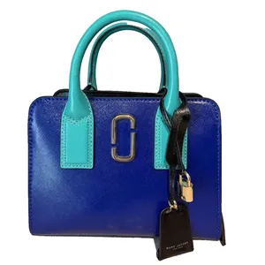 Marc Jacobs Little Big Shot Leather Tote Teal Blue Playboy Strap Satchel NWOT thumbnail 11