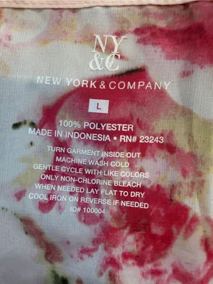 New York & Company Pink Floral Lace-Trim Camisole thumbnail 3