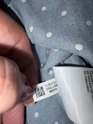 American Eagle Womens Top XS Blue White Polka Dot Ruffled Babydoll thumbnail 6