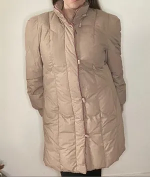 BiBi Brothers Down Fill Camel Puffer Coat Small Tan thumbnail 5
